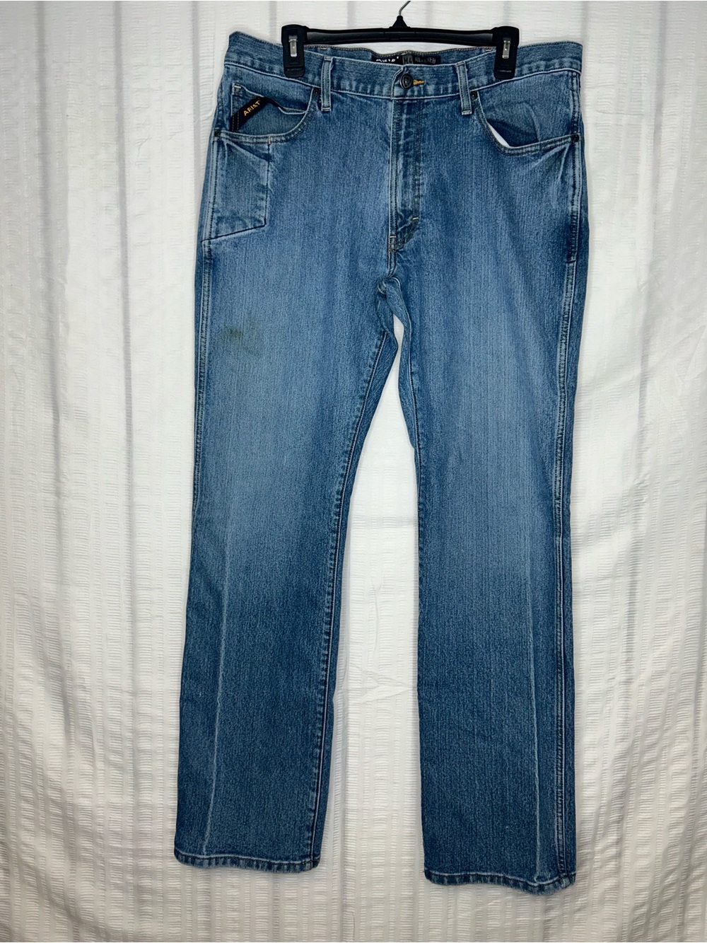 Ariat Rebar M4 Relaxed Boot Cut Jeans Mens 36x34 Medium Wash Blue Denim Western